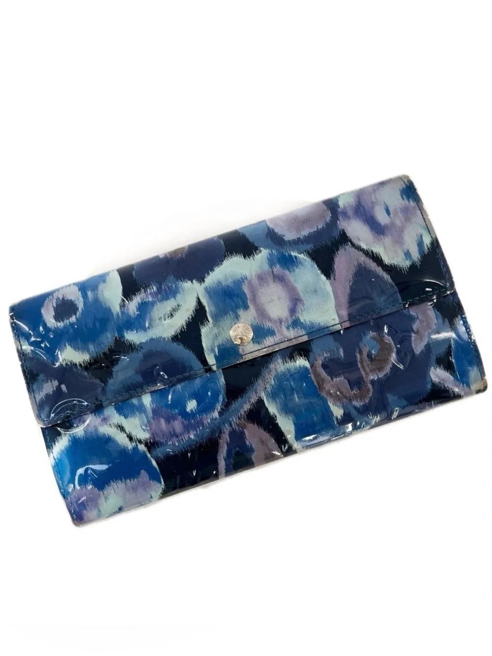 Louis Vuitton Ikat Floral Monogram Vernis Sarah Long Wallet in Grand Bleu